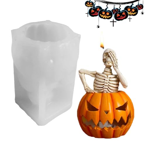 Yuemeuy 3-D Halloween Silikonschimmel | Harz-Kerzenformen für Kürbis-Schädel | Gruselige DIY Form Für Seifenhersteller Tischdekoration Für Cupcakes Süßigkeiten Schokoladenkuchen Yuemeuy 3-D Halloween Silikonschimmel | Harz-Kerzenformen für Kürbis-Schädel | Gruselige DIY Form Für Seifenhersteller Tischdekoration Für Cupcakes Süßigkeiten Schokoladenkuchen von Yuemeuy