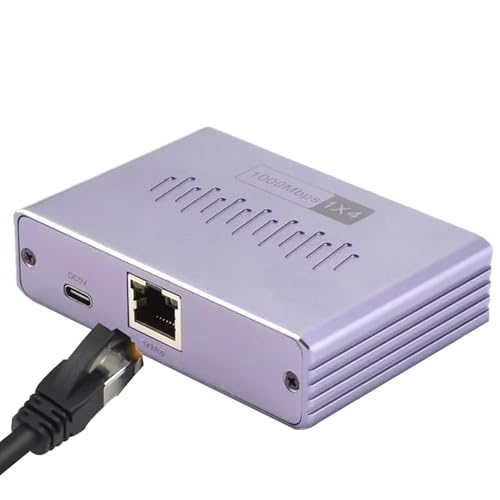 Yuemeuy Ethernet Switch | 1 zu 4 LAN Splitter für Ethernet | Gigabit Plug and Play Router Adapter Für Schnelle Datenübertragung Mit PC Laptop Und Drucker Für Homeoffice Und Heimnetzwerk von Yuemeuy