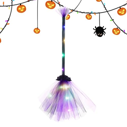 Yuemeuy Hexenbesen - Leuchtender Hexenbesen Kostümzubehör,Cosplay Zubehör Halloween Deko Für Garten Terrasse Haustür Festliche Dekoration Für Mädchen Und von Yuemeuy