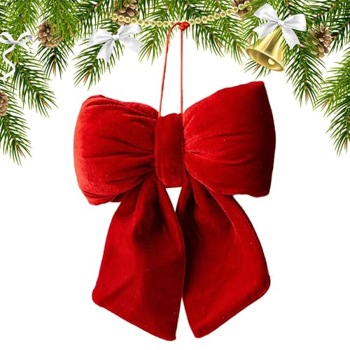 Yuemeuy Weihnachts Schleife,3D Weihnachtsgirlande Dekoornament - Weihnachts Schleifen aus Samt,Für Festtage Winter Geburtstag Hochzeit Zuhause Außenbereich Haustür Dekoration von Yuemeuy