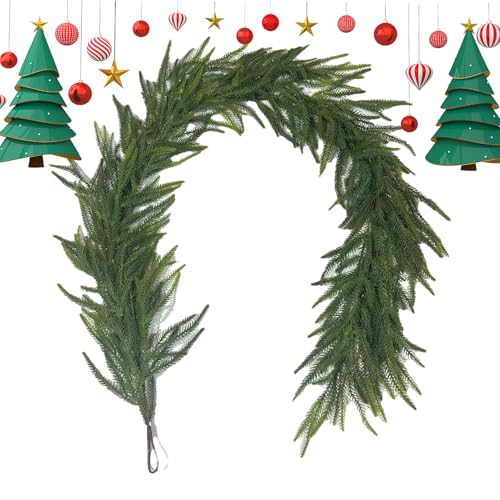 Yuemeuy Weihnachtsgirlande Real Touch - Künstliche Pinien Zypressen Ranken - Dekorative Kamin Girlande Für Treppen Landhaus Party Zuhause Weihnachtsdekoration von Yuemeuy