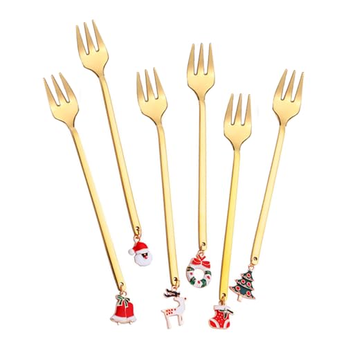 Yuemeuy Weihnachtslöffel-Set aus Edelstahl,Weihnachtslöffel-Set | Kaffeelöffel Teelöffel 6 Stück Rührlöffel,Bestecklöffel in Lebensmittelqualität, Dessertlöffel-Set zum Rühren, Mischen, Yuemeuy Weihnachtslöffel-Set aus Edelstahl,Weihnachtslöffel-Set | Kaffeelöffel Teelöffel 6 Stück Rührlöffel,Bestecklöffel in Lebensmittelqualität, Dessertlöffel-Set zum Rühren, Mischen, von Yuemeuy