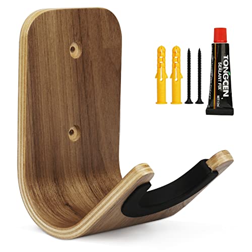 Yuepin Gitarrenhalterung Gitarrenhalter Für die Wand, Gitarren-Wandhalterung Holz mit Schrauben und Klebstoff für Akustikgitarre, klassische Gitarre, Bass, E-Gitarre & Ukulele (Gitarre) von Yuepin