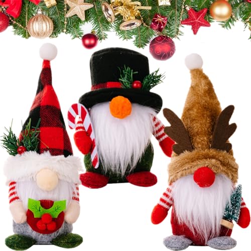 Yueser Weihnachtswichtel Figuren, Plüsch Wichtel Figuren 3er Set Wichtel Weihnachten Weihnachts Wichtel Deko Weihnachtswichtel Weihnachtsdeko Süße Gnom Zwerg Geschenke für Weihnachten Hirschgeweih Hut von Yueser