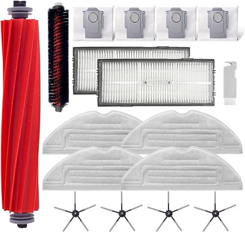 Zubehör-Set, kompatibel mit Xiaomi Roborock S7 MaxV Ultra/S7 MaxV Docking, 1 Rollenbürste, 1 selbstreinigende Bürste, 2 Hepa-Filter, 4 Seitenbürsten, 4 Wischtuch, 4 Staubbeutel von Yueunishi