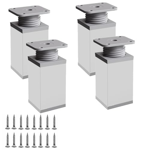 Yuexitech Schrank FüßE Verstellbar Silber 100mm, 4er-Set Schrank FüßE HöHenverstellbar 0–20 mm, Schrankbeine Aus Aluminiumlegierung FüR SchräNke, Sofas, Schreibtische, Tische & Betten Yuexitech Schrank FüßE Verstellbar Silber 100mm, 4er-Set Schrank FüßE HöHenverstellbar 0–20 mm, Schrankbeine Aus Aluminiumlegierung FüR SchräNke, Sofas, Schreibtische, Tische & Betten von Yuexitech
