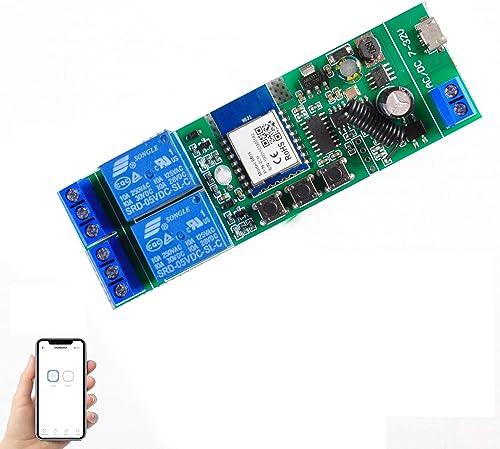 Intelligenter WLAN-Schalter, USB 5 V DC5 V Wireless Universal-Modul Timer kompatibel mit Alexa Google Home für intelligentes Zuhause (2ch dc7-32 V) von Yueyang