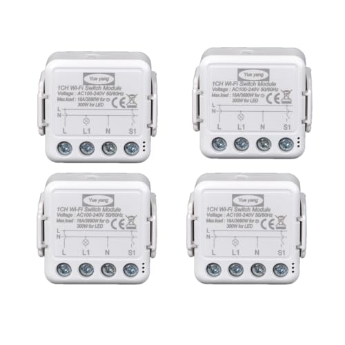 Yueyang Zigbee 1-Kanal-Relaisschalter, 16 A Schaltermodul funktioniert mit Tuya Zigbee Alexa Gateway Hub, Smartlife, Timer funktioniert parallel mit Originalschalter (4) von Yueyang