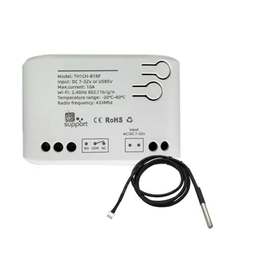 Yueyang WiFi Temperatur- und Feuchtigkeitsregler, DC12V/24V/32V Inching self-locking intelligenter Relaisschalter, funktioniert mit Alexa,ewelink App (Switch+DS) von Yueyang