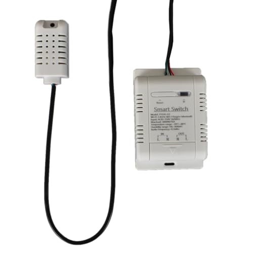 Yueyang WiFi Temperaturschalter 16A/3500W und DS1-8B20 wasserdichter Energiesensor Comsuptiom Überwachung für Alexa Tuya Smart Life APP Intelligente und ferngesteuerte App (TH16+am-2301) von Yueyang