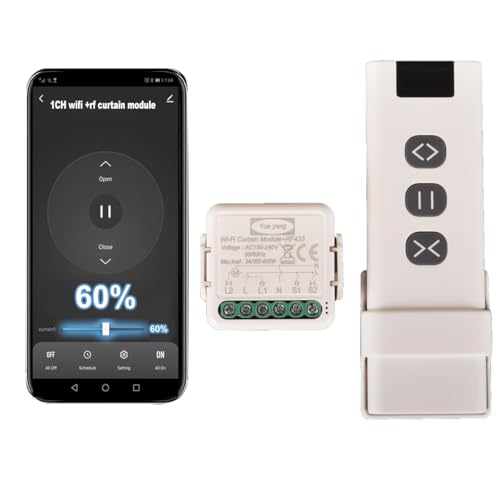 Yueyang WiFi Vorhangschalter RF Tuya Smart Life Rollladenmodul 433 MHz Fernbedienung für Garagentore Fenster Alexa (1) von Yueyang