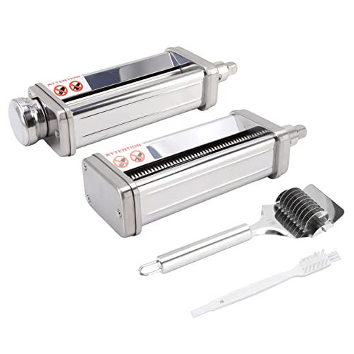 Pasta Maker Attachment for All Mixers,Pasta Maker Kitchen Aid Mixer Accessories, Stainless Steel 8 Gears Thickness Pasta Maker Sheet Roller Cutter for Stand Mixer von Yuezhongoo