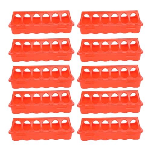 Yuezhongoo 10 Sets of Flip - Top Plastic Feeder and Waterer for Chicks, Quails and Other Small Poultry. Each Set Features a Feeding Tray with 12 Trough Dishes, Good for Chickens and Ducks. Yuezhongoo 10 Sets of Flip - Top Plastic Feeder and Waterer for Chicks, Quails and Other Small Poultry. Each Set Features a Feeding Tray with 12 Trough Dishes, Good for Chickens and Ducks. von Yuezhongoo
