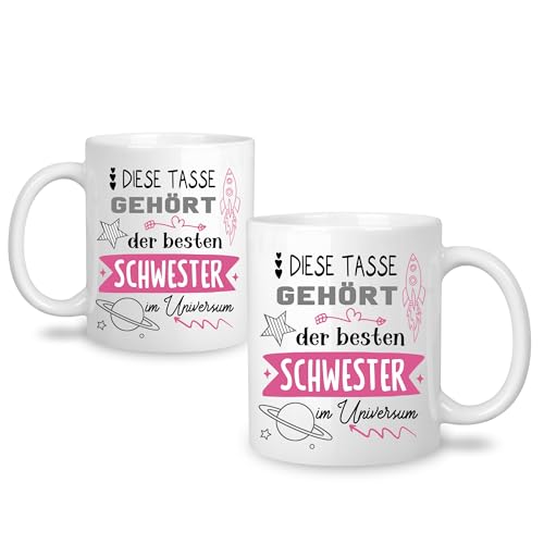 Yufansd Geschenke Schwester Tasse Mug Original Besten Schwester im Universum Geschenkidee für Schwester Freundin Geburtstag Weihnachten Keramiktasse 11oz (Schwester) von Yufansd