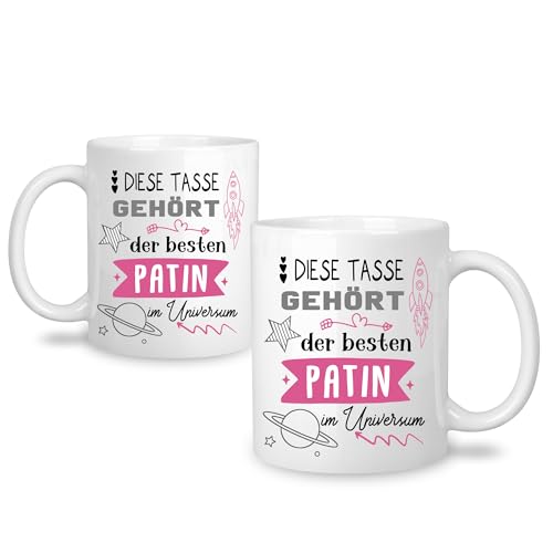 Yufansd Original Geschenke Patin Tasse Mug Besten Patin im Universum Kaffeetasse Geschenkidee für Patin Taufpatin Taufe Ruhestand Neues Jahr Muttertag Keramiktasse 11oz (Patin) von Yufansd