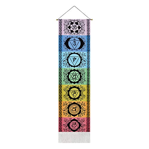 Yugarlibi Chakra Wandbehang, Meditation Yoga Wandteppich Bunt, Psychedelic Trippy Wandteppich mit Quaste, Mandala Tapisserie Wall Hangings für Schlafzimmer Wohnzimmer, Schwarz Chakra 130x32.5cm Yugarlibi Chakra Wandbehang, Meditation Yoga Wandteppich Bunt, Psychedelic Trippy Wandteppich mit Quaste, Mandala Tapisserie Wall Hangings für Schlafzimmer Wohnzimmer, Schwarz Chakra 130x32.5cm von Yugarlibi