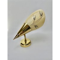 Mid Century Wandlampe/Glas Messing Gold Vintage Leuchte Metall Lampe Wandleuchte Lamps Beige Jugoslawien 1960 "60Er Jahre Mid Century Wandlampe/Glas Messing Gold Vintage Leuchte Metall Lampe Wandleuchte Lamps Beige Jugoslawien 1960 "60Er Jahre von Yugoslovanka