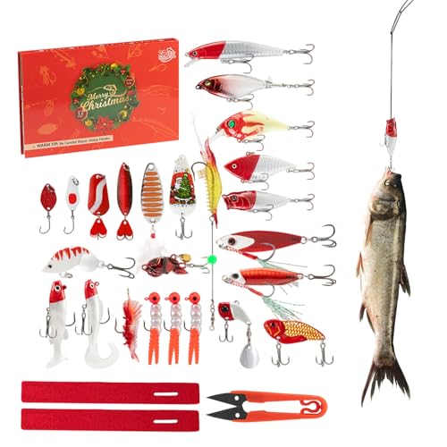 Angeln Countdown Kalender | Meeresangelköder Set - Realistische Weihnachtsfolienköder Für Hecht Zander Wels Karpfen Angler Süßwasser Salzwasser Angeln Countdown Kalender | Meeresangelköder Set - Realistische Weihnachtsfolienköder Für Hecht Zander Wels Karpfen Angler Süßwasser Salzwasser von Yugugomo