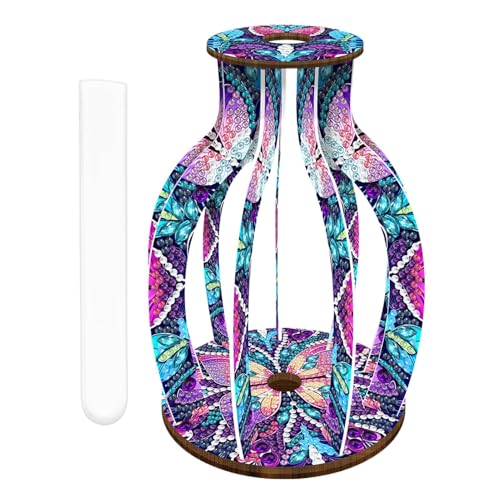 Dekorative Vase - Hohle Regaldekoration - Gemälde-Kunsthandwerk Vase Als Tischdekoration Für Bücherregal, Balkon Und Fensterbank von Yugugomo