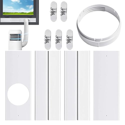Fensterabdichtung Für Tragbare Klimaanlage | Fensterabdichtung Für Mobile Klimageräte,Abluftschlauch Adapter Verstellbar Für Die Ganze Familie Wohnung Garage von Yugugomo