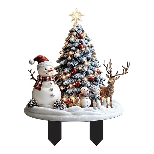 Gartenstecker Weihnachtsmann, Deko Außen Gartenstecker, Zwerge Gartenstecker, Winterdeko Weihnachtsdeko, Flache 2D-Weihnachtsfigurendekoration Aus Acryl von Yugugomo