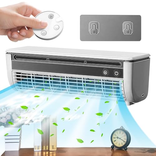 Kabelloses Klimagerät Mit Aufladefunktion,Küchen-Wandklimagerät Mit Kabelloser Aufladung - Leiser Ventilator Mit 3 Geschwindigkeiten Für Innenräume Im Sommer von Yugugomo