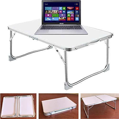Laptop-Schreibtisch, tragbarer Laptop-Bett, Tisch, Knietisch, Couchtisch, Bett, Schreibtisch, Laptop-Tisch für Bett/Sofa, 60 cm, MDF-Plattentisch, leicht zu reinigen, Weiß von Yuhai