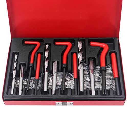 Yuhtech 88 Pcs Gewindereparatur Gewinde Reparatur Satz Werkzeug Bohrer Sleeves M6 M8 M10 Gewindereparatursatz Gewinde-Reparatur-Satz von Yuhtech