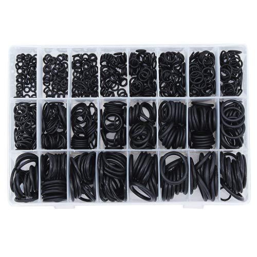 Yuhtech Dichtungsringe Set, 740 Pcs 24 Größe Schwarz Dichtringe Gummi Dichtungsgummi O-Ring Sortiment von Yuhtech
