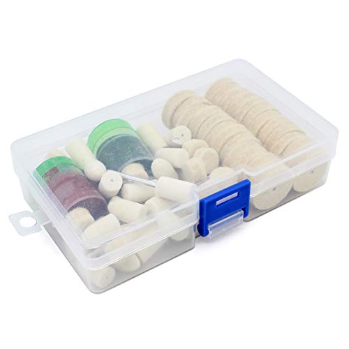 Yuhtech Filz Polieraufsatz Set, 76 Pcs Wolle Polierscheiben Buffer Rad Polierer Kit für Multifunktionswerkzeug von Yuhtech