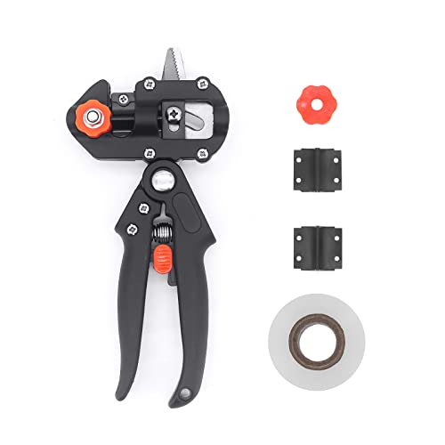 Yuhtech Garten Pfropfschere Veredelungsschere Ratschenschere Kit, Garden Grafting Tool, Einhand Obstbäume Pfropfen Schneidwerkzeug mit Veredelungsband für Garten Pflanz Obstbaum Pfropfen von Yuhtech