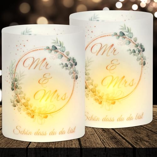 16 Windlicht Tischdeko Hochzeit, Mr & Mrs Deko Windlichter, Jubiläum Goldene Hochzeit Tischdeko, Teelichter Oder Kerzen Geeignet von Yuhudany