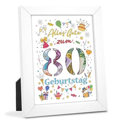 80. Geburtstag Geldgeschenk, Geschenke zum 80 Geburtstag Frau Mann, Geldgeschenke Alles Gute zum 80 Geburtstag, Geschenkideen zum 80. Geburtstagskarte für Freunde Familie Kollege Liebhaber von Yuhudany