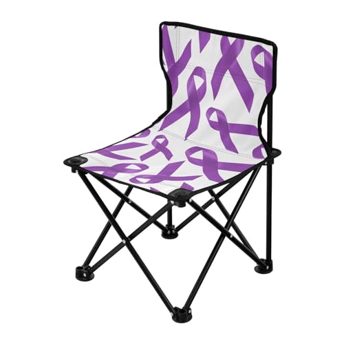 Packbarer robuster Campingstuhl für Bauchspeicheldrüsenkrebs, violett, ultraleicht, verstaubarer Stuhl mit Tragetasche, Eisangelstuhl mit Rückenlehne für Angeln im Freien von Yuiboo