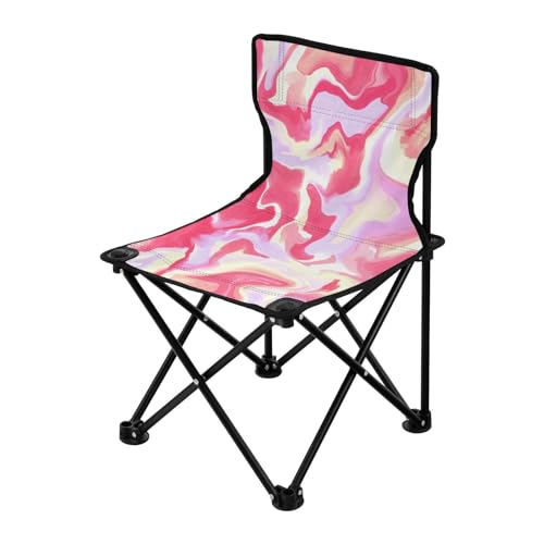 Yuiboo Faltbarer Campingstuhl Abstrakte Weben Rosa Ultraleichter Tragbarer Stuhl Inklusive Tragetasche Eisangeln Stuhl für Wandern Camping von Yuiboo
