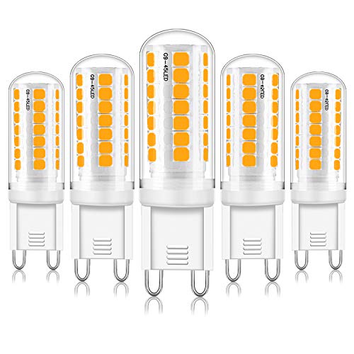 YUIIP G9 LED Dimmbar Leuchtmittel 3W Equivalent to 28W 40W Halogenlampe Warmweiß 3000K, 340LM, Standard Sockel G9 dimmbar LED Glühbirne, Kein Flackern,AC 220-240V,5 Pack von YUIIP