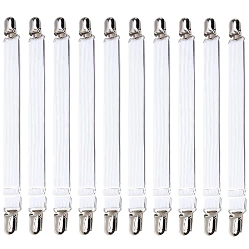 10 Stück Bettlakenspanner Verstellbar, 61-250cm Elastische Bettlaken Halter, Bettlaken Spanner Bettlakenhalter, Bettlaken Spanngurte mit Metallclips für Bettwäsche Bettlaken Matratze Bügelbrett Sofa 10 Stück Bettlakenspanner Verstellbar, 61-250cm Elastische Bettlaken Halter, Bettlaken Spanner Bettlakenhalter, Bettlaken Spanngurte mit Metallclips für Bettwäsche Bettlaken Matratze Bügelbrett Sofa von Yuio
