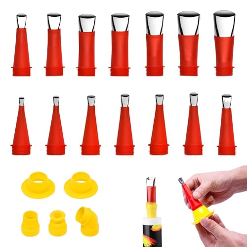 Ein Satz einteiliger Edelstahldüsen-Universal Integrierte Gummidüse Werkzeug Kit-22 Stück Verschiedene Größen Kartuschenspitzen Transparent Silikontüllen-Silikon Spitzen Kartuschenspitzen (19 pcs) Ein Satz einteiliger Edelstahldüsen-Universal Integrierte Gummidüse Werkzeug Kit-22 Stück Verschiedene Größen Kartuschenspitzen Transparent Silikontüllen-Silikon Spitzen Kartuschenspitzen (19 pcs) von Yuiopmo