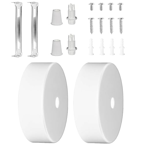 Yuiturt 2 Stück Baldachin Metall Weiß 80 x 25 mm, Runder Decke Lampenabdeckung Metall Kabelabdeckung Deckenlampe Baldachin Einbausatz für Wohnzimmer Flur Küchenleuchter Yuiturt 2 Stück Baldachin Metall Weiß 80 x 25 mm, Runder Decke Lampenabdeckung Metall Kabelabdeckung Deckenlampe Baldachin Einbausatz für Wohnzimmer Flur Küchenleuchter von Yuiturt