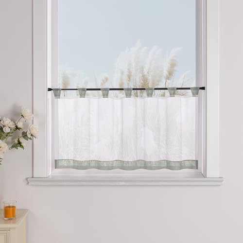 Yujiao Mao 1er-Pack Voile Scheibengardine mit Schlaufen HxB 45x90cm Grau Yujiao Mao 1er-Pack Voile Scheibengardine mit Schlaufen HxB 45x90cm Grau von Yujiao Mao