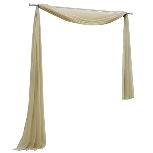 Uni Farbe Voile Freihandbogen Schals Querbehang Deko Gardinen Sand BxL 140X500cm von Yujiao Mao