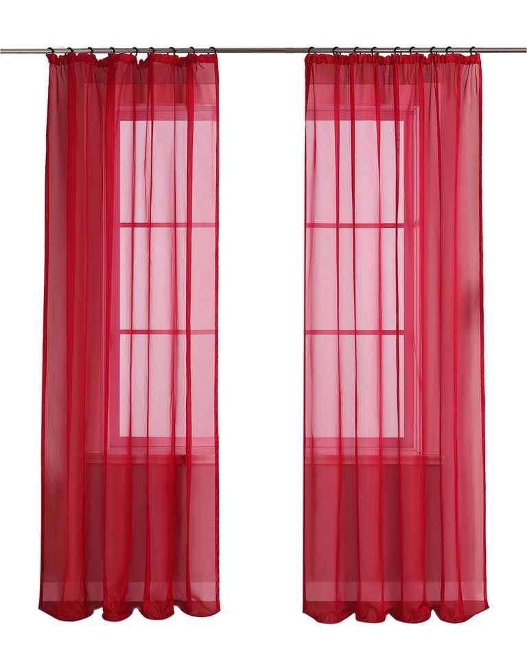 Yujiao Mao Gardine Uni, Kräuselband (1 St), transparent, Uni Voile, Minimalismus Wohnzimmer von Yujiao Mao
