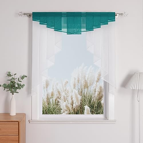 Yujiao Mao Kleinfenster Voile Fenstergardine Scheibengardine mit Falten 1 Stück Blau BxH 120x145cm Yujiao Mao Kleinfenster Voile Fenstergardine Scheibengardine mit Falten 1 Stück Blau BxH 120x145cm von Yujiao Mao