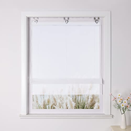 Yujiao Mao Raffrollo Ösenrollo Kessy Biese transparent Voile Rollos Weiß B*H 100 * 130cm von Yujiao Mao