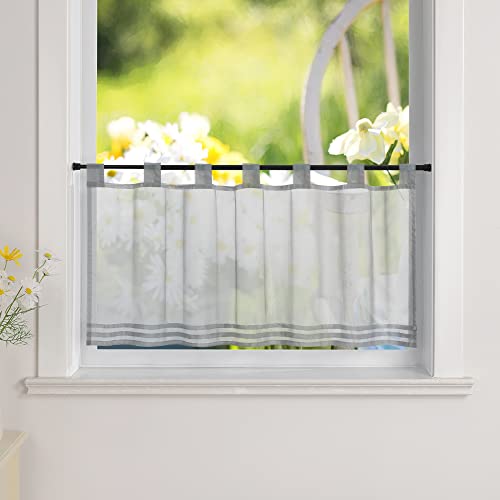 Yujiao Mao Scheibengardine Bistrogardine Modern Transparent Vorhang Kurzstore mit Schlaufen Grau HxB 60x120cm Yujiao Mao Scheibengardine Bistrogardine Modern Transparent Vorhang Kurzstore mit Schlaufen Grau HxB 60x120cm von Yujiao Mao