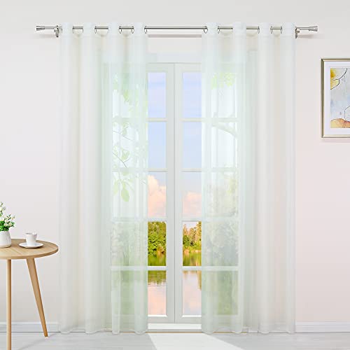 Yujiao Mao Voile Vorhang Ösen Gardinen Schal Uni Transparent Ösenvorhang 1er-Pack BxH 140x145cm Crème Yujiao Mao Voile Vorhang Ösen Gardinen Schal Uni Transparent Ösenvorhang 1er-Pack BxH 140x145cm Crème von Yujiao Mao