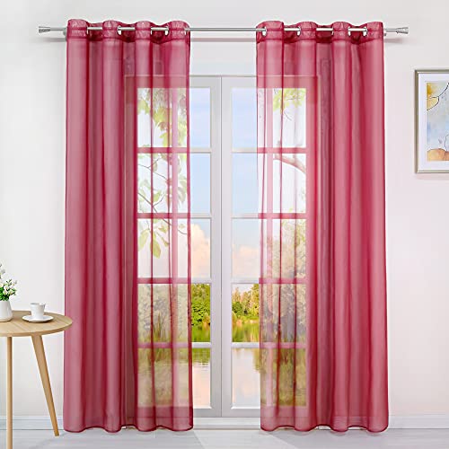 Yujiao Mao Voile Vorhang Ösen Gardinen Schal Uni Transparent Ösenvorhang 1er-Pack BxH 140x225cm Beere Yujiao Mao Voile Vorhang Ösen Gardinen Schal Uni Transparent Ösenvorhang 1er-Pack BxH 140x225cm Beere von Yujiao Mao