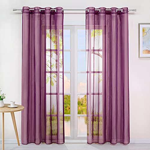 Yujiao Mao Voile Vorhang Ösen Gardinen Schal Uni Transparent Ösenvorhang 1er-Pack BxH 140x270cm Violett Yujiao Mao Voile Vorhang Ösen Gardinen Schal Uni Transparent Ösenvorhang 1er-Pack BxH 140x270cm Violett von Yujiao Mao