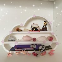 Wolkenförmiges Schreibtischregal Mit Rosa/Gelben Sternen/Kawaii Schreibtisch Organizer - 3D Gedruckt von Yukiprintcom