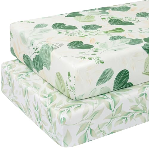 Yukkidds 2er Pack Baby Spannbettlaken Spannbetttücher 140 x 70 cm Elastizität Atmungsaktiv Mikrofaser Matratzenbezug Laken für Kinderbett Beistellbett Babybett, Grünes Blatt Yukkidds 2er Pack Baby Spannbettlaken Spannbetttücher 140 x 70 cm Elastizität Atmungsaktiv Mikrofaser Matratzenbezug Laken für Kinderbett Beistellbett Babybett, Grünes Blatt von Yukkidds